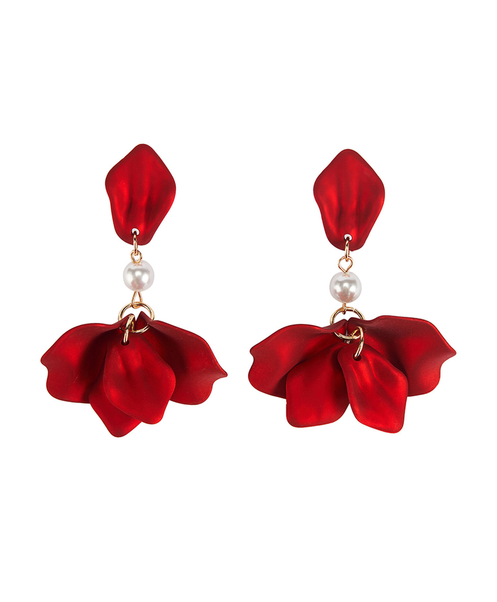 Aros mujer flor roja Aros mujer flor roja