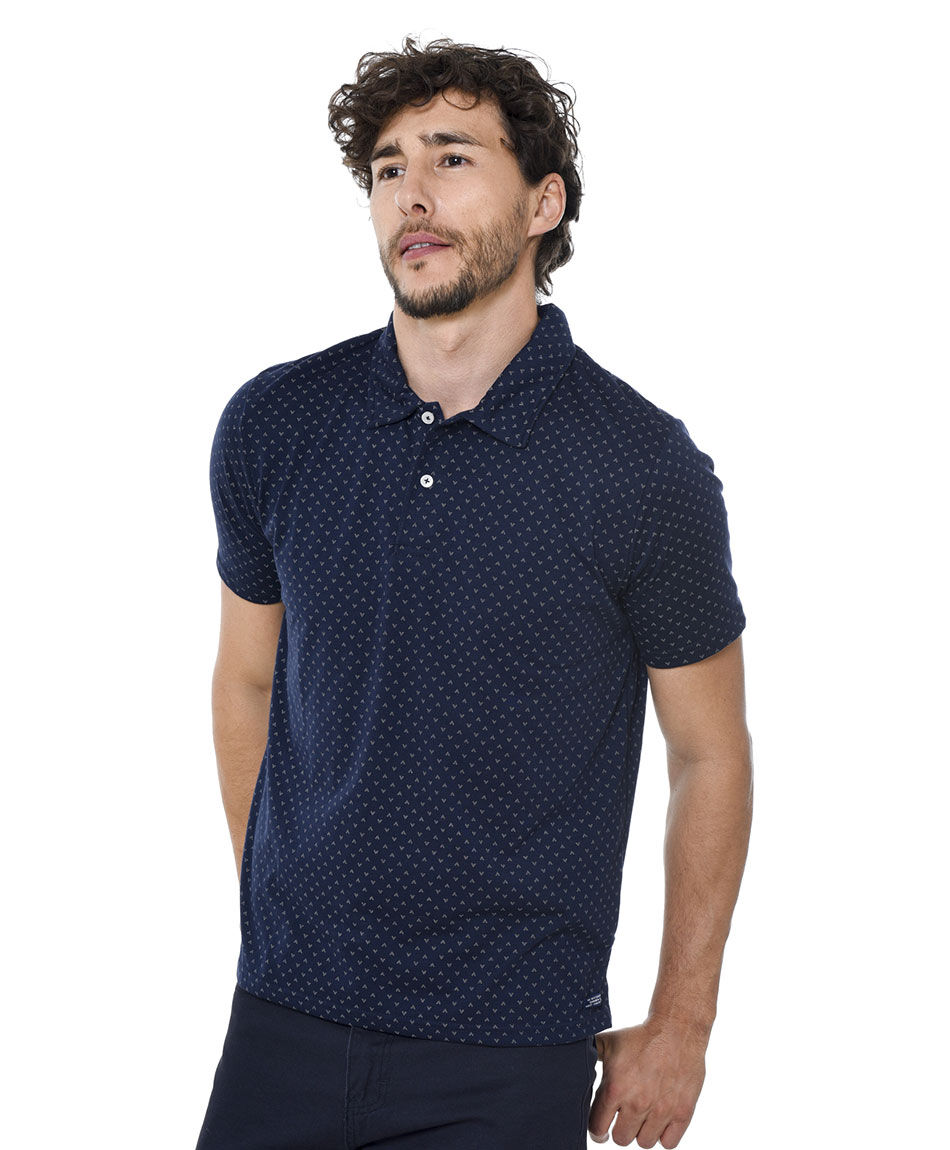 Polera polo estampada