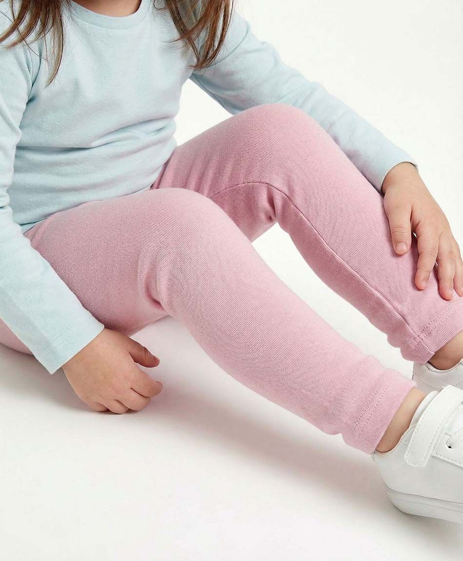 Leggins beb&eacute; forrada lisa rosado