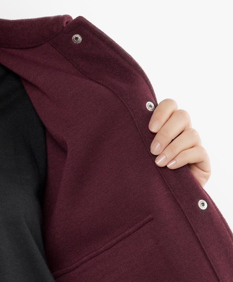 Chaqueta mujer bolsillo doble burdeo