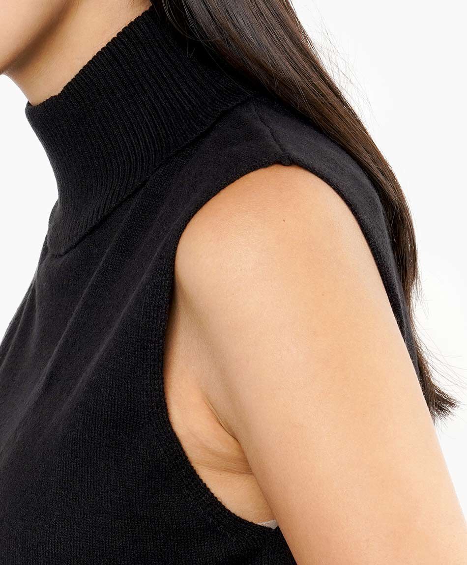 Sweater mujer sin mangas caf&eacute;