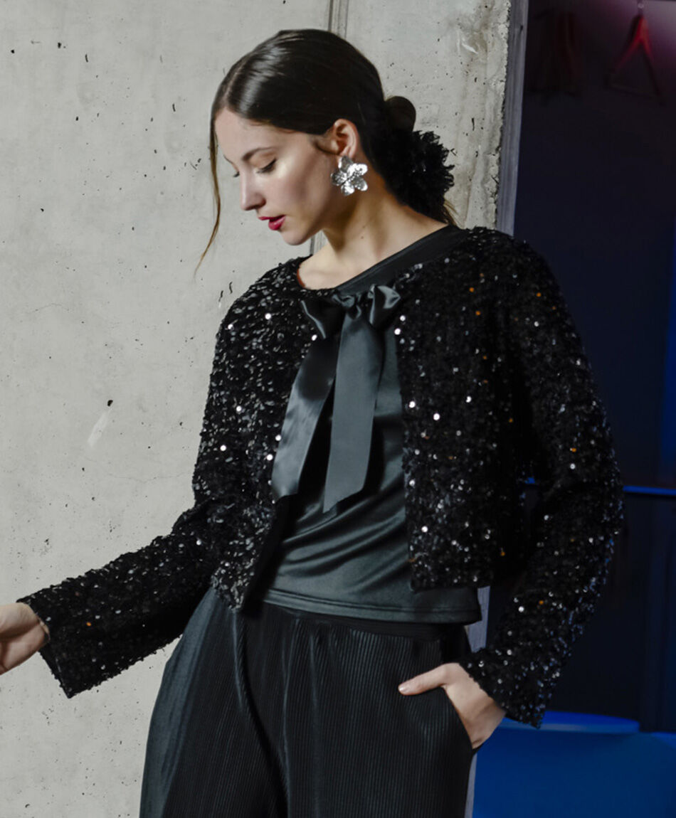 Chaqueta mujer lazo elegante