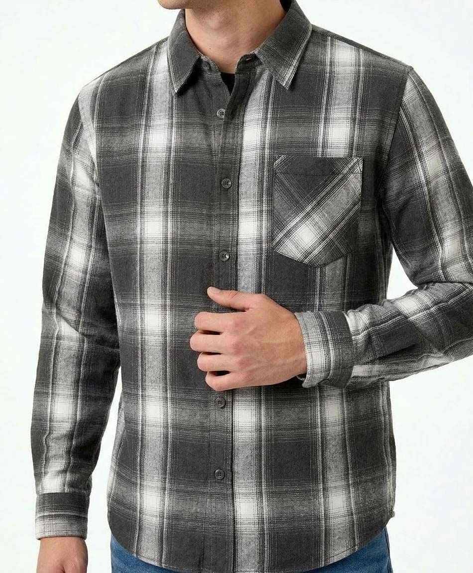 Camisa hombre cuadrill&eacute; franela