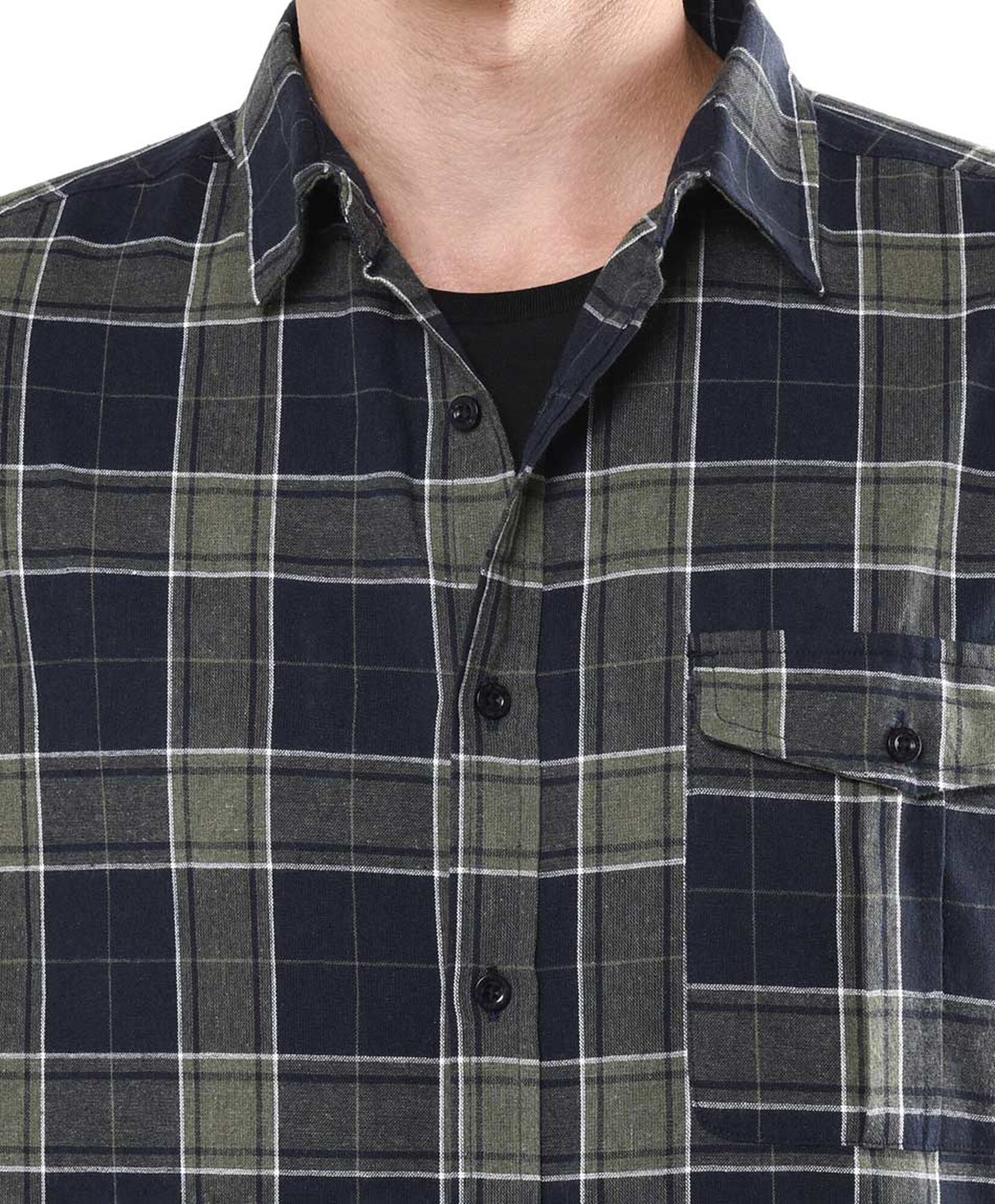 Camisa hombre cuadrillé verde oscuro Camisa hombre cuadrillé verde oscuro