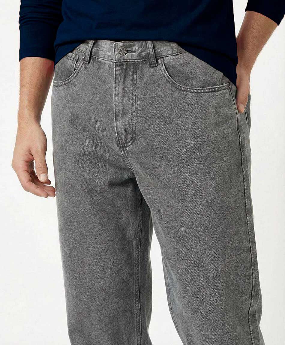 Jeans hombre gris baggy