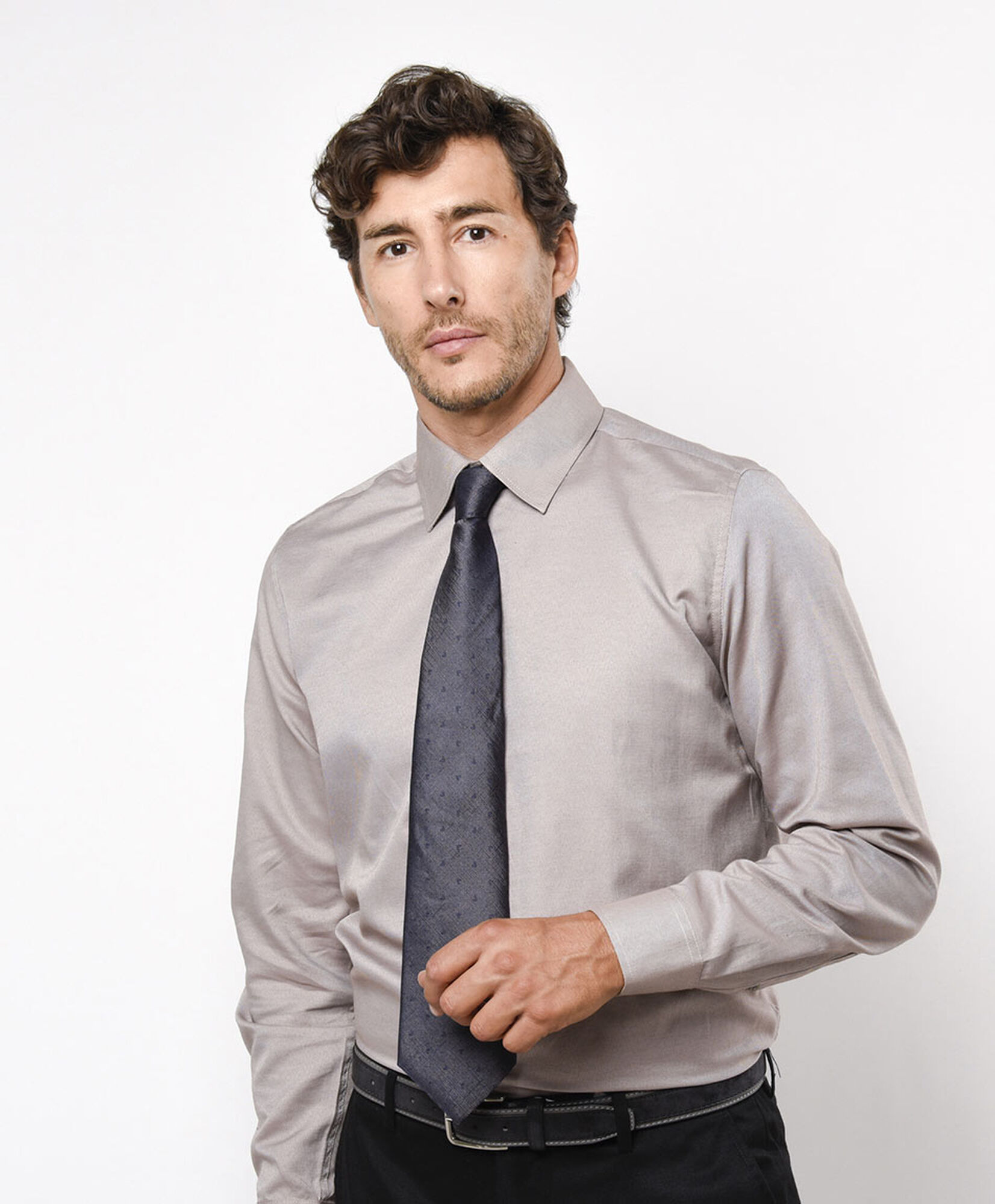 Camisa hombre lisa beige Camisa hombre lisa beige