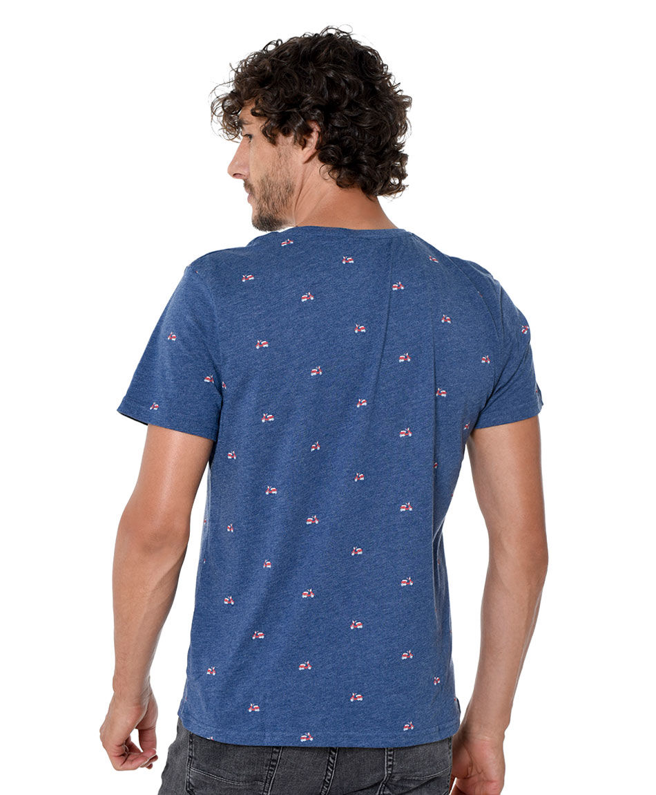 Polera estampada cuello redondo