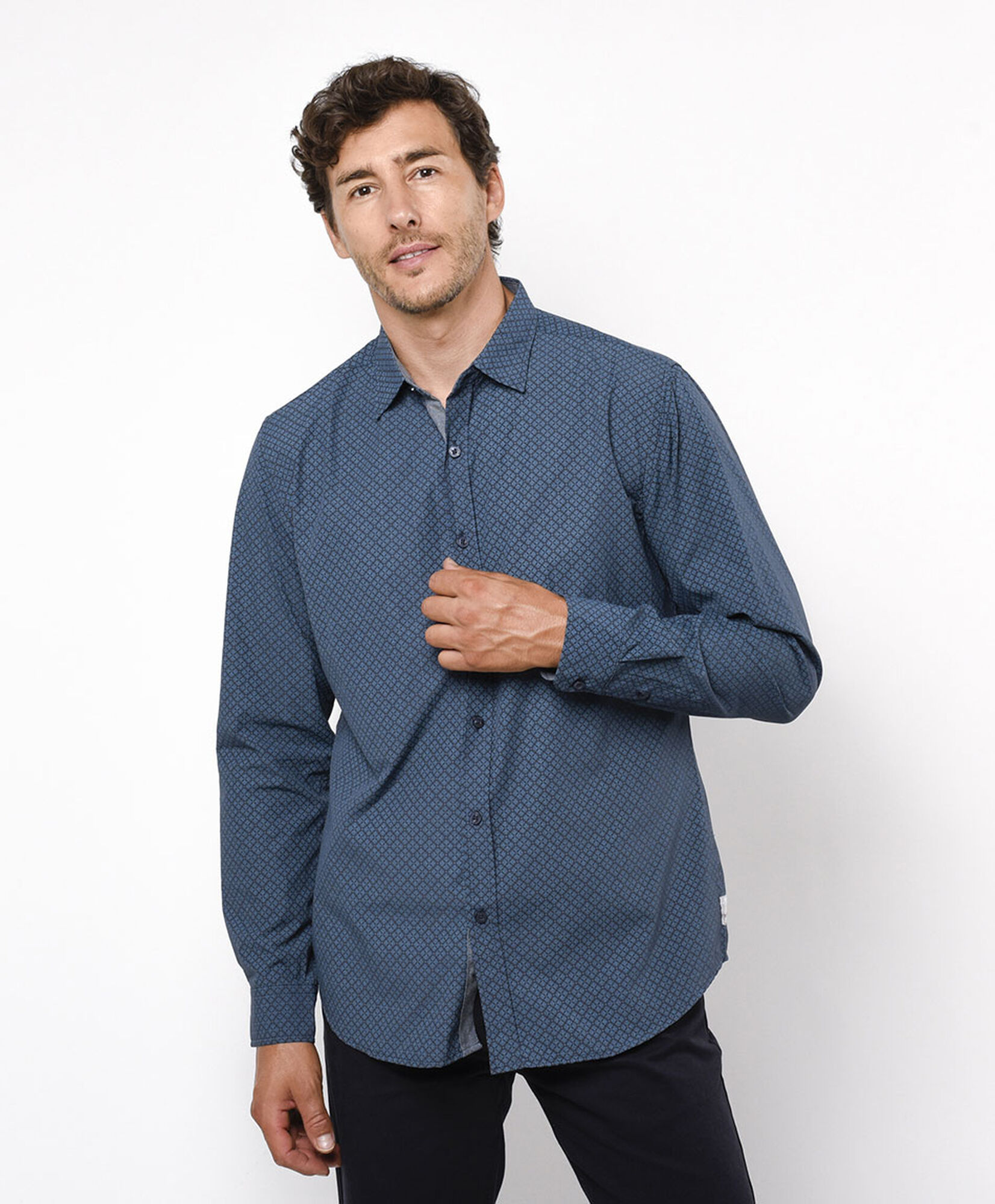 Camisa hombre navy print Camisa hombre navy print