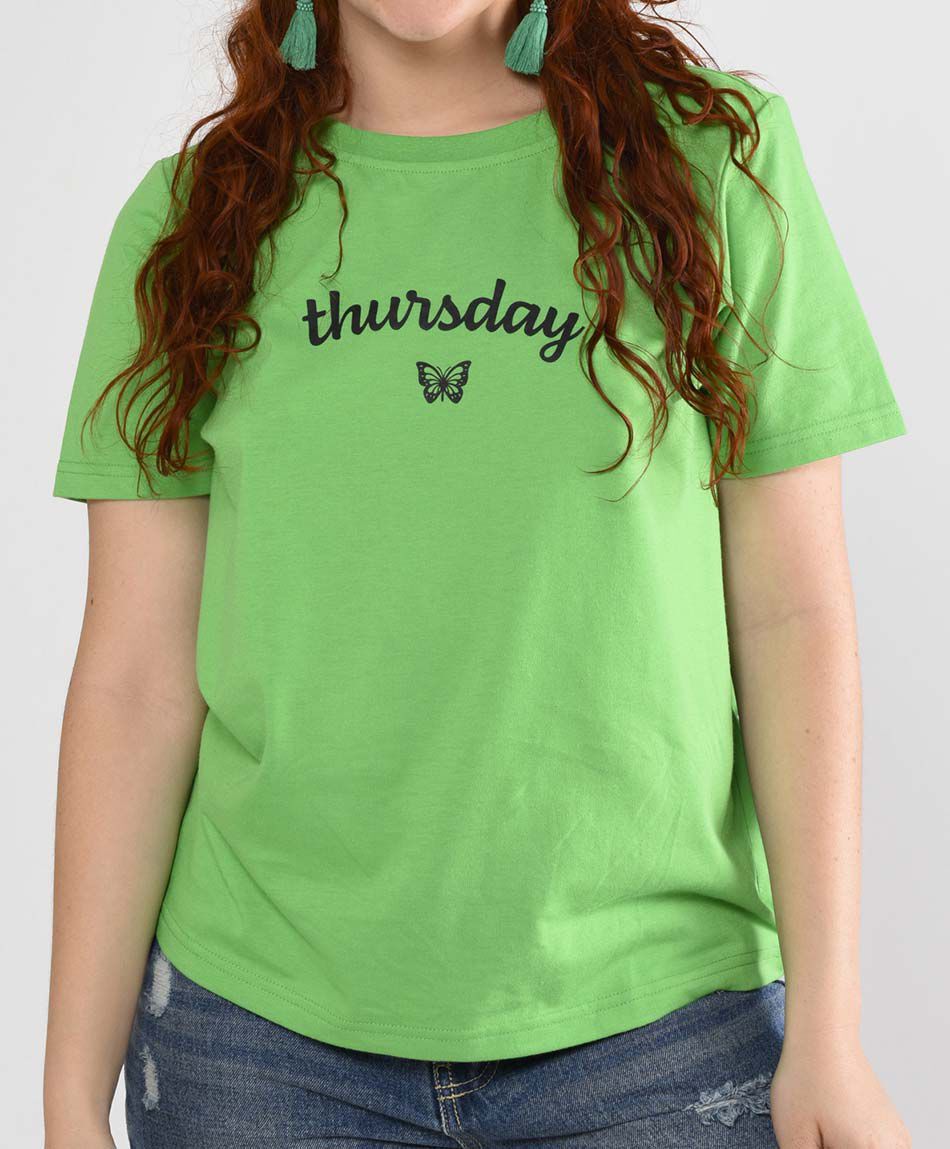 Polera mujer estampada manga corta