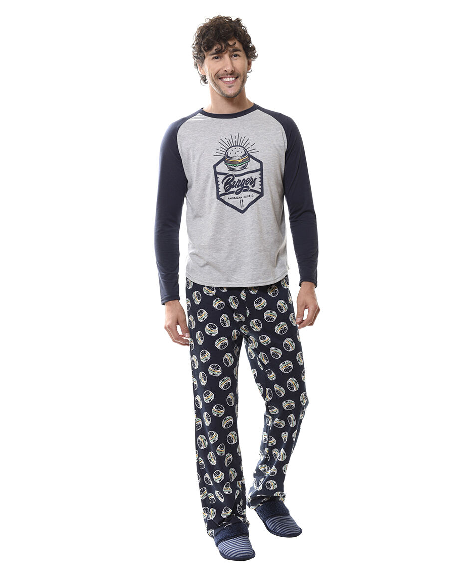 Pijama largo estampado