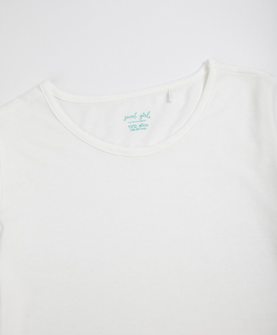 Polera ni&ntilde;a b&aacute;sica blanca