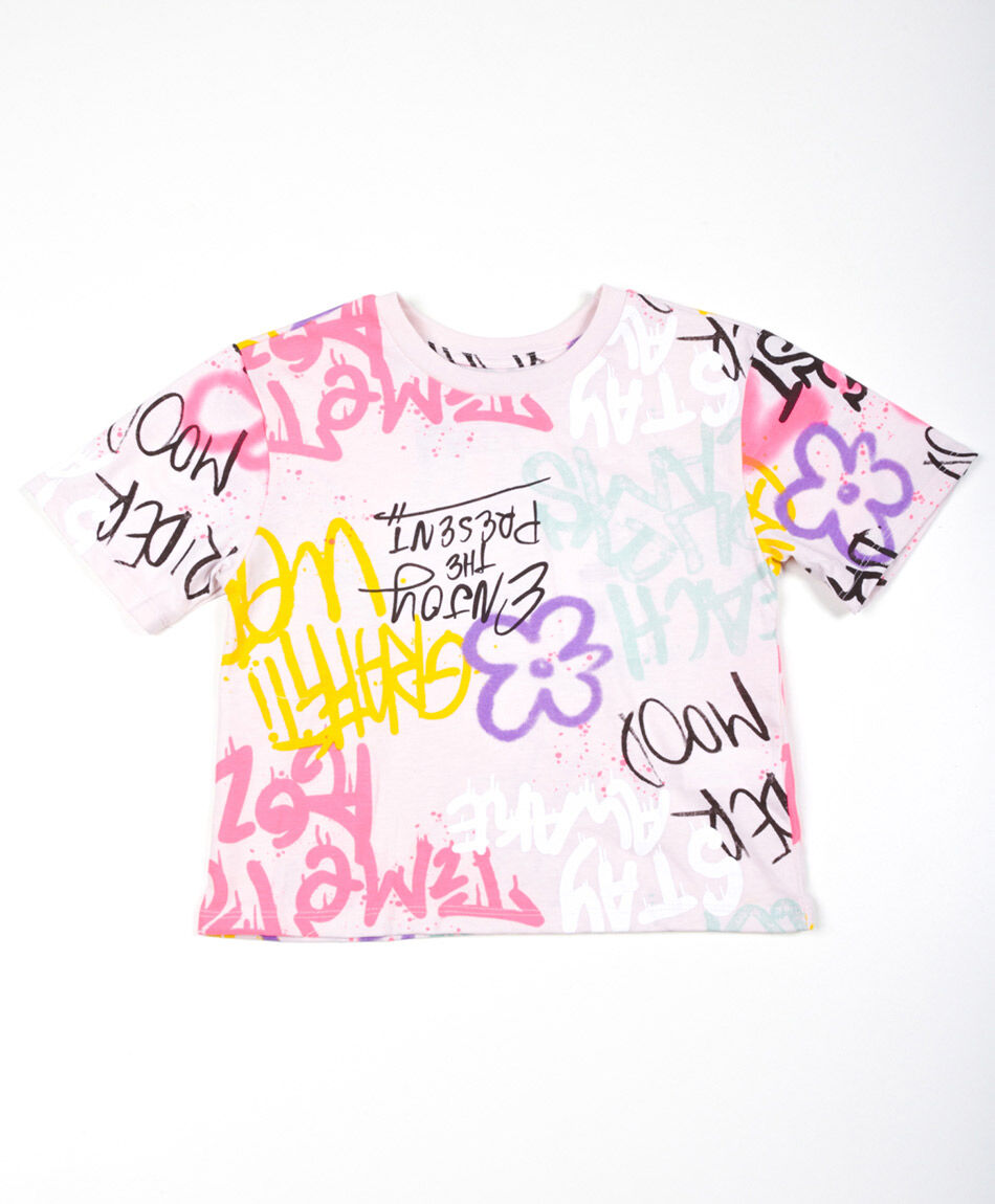 Polera niña graffiti