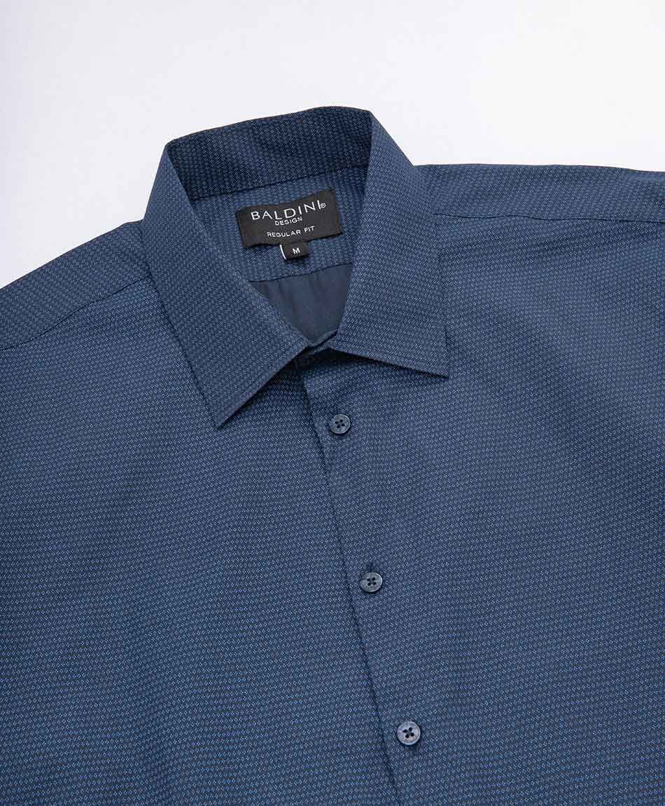 Camisa hombre mini print azul