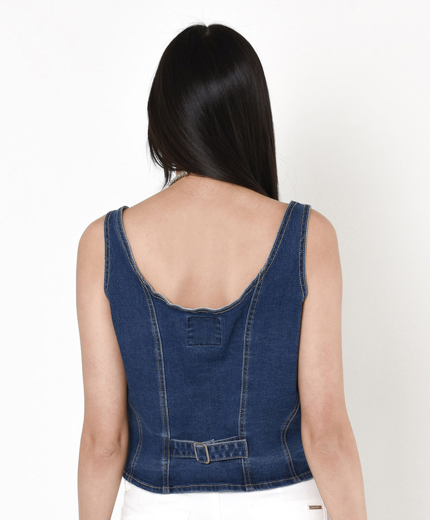 Vest mujer entallado denim Vest mujer entallado denim
