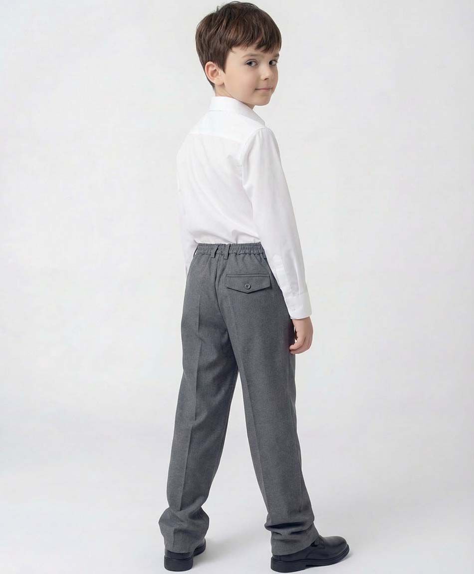 Pantal&oacute;n escolar gris con parche rodillas