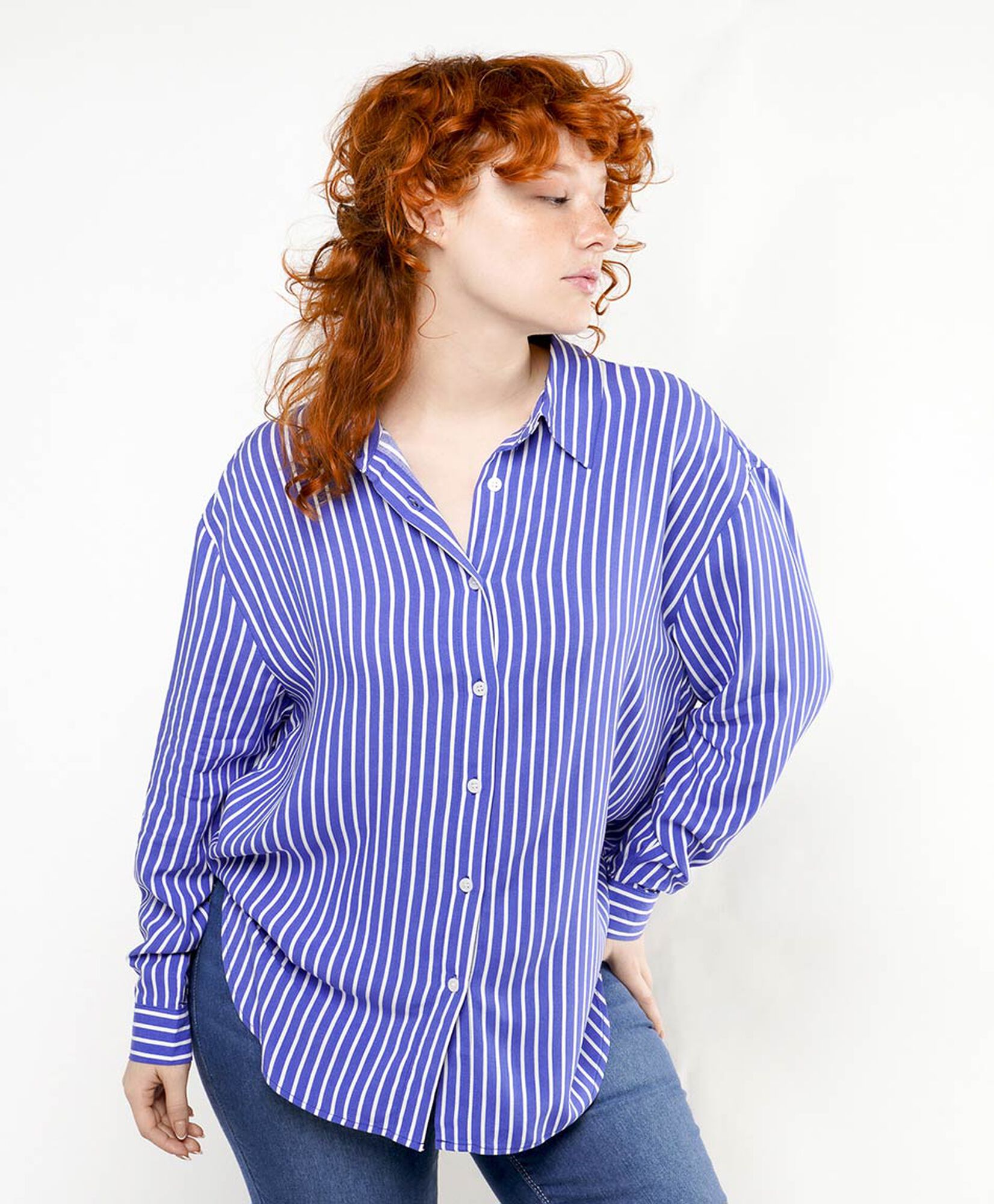 Blusa mujer líneas azul Blusa mujer líneas azul