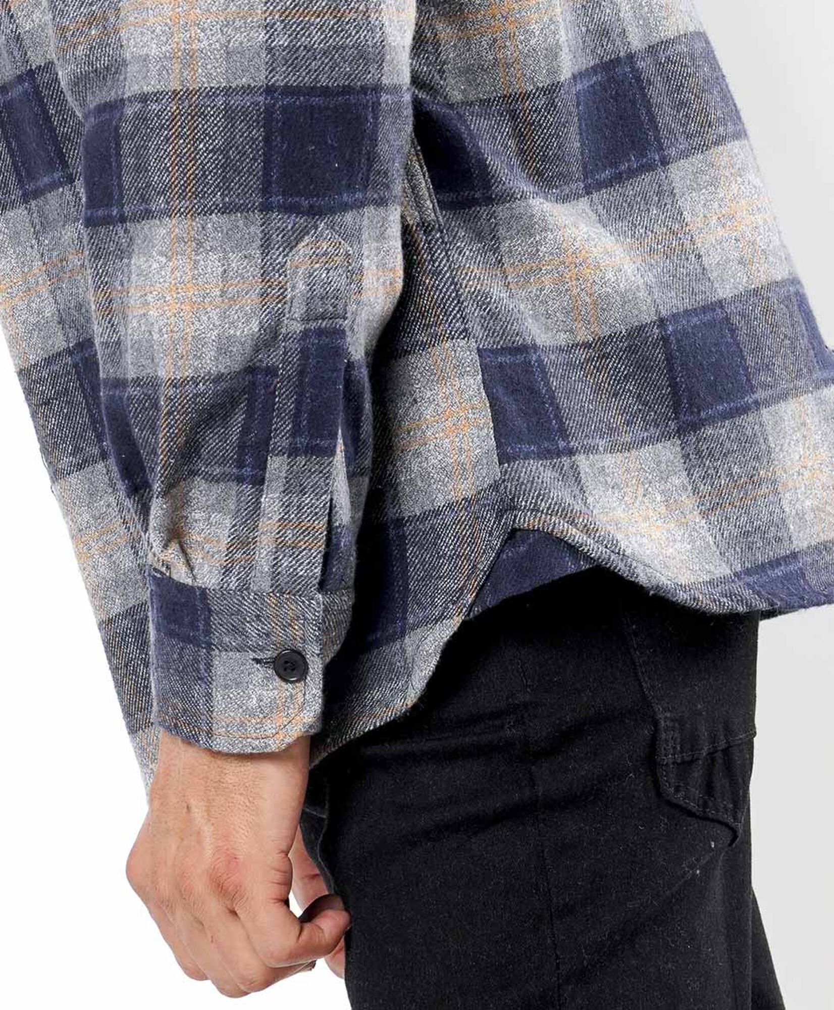 Chaqueta hombre leñadora beige azul Chaqueta hombre leñadora beige azul