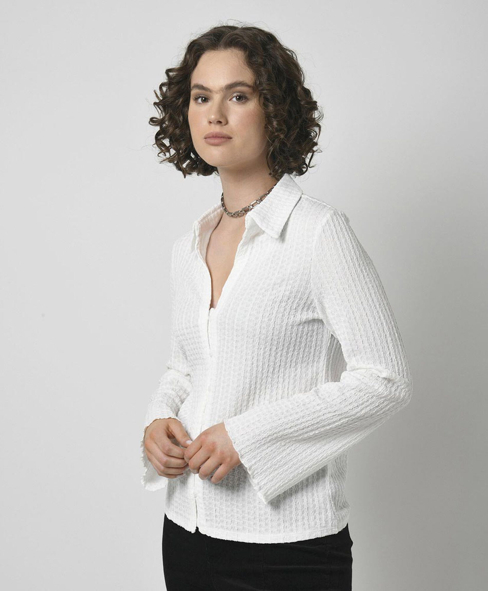 Blusa mujer encaje jacquard Blusa mujer encaje jacquard
