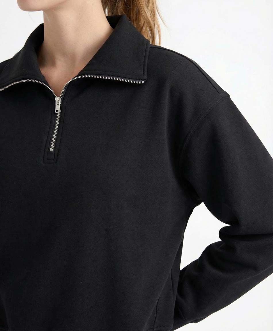 Poler&oacute;n deportivo mujer cierre medio black