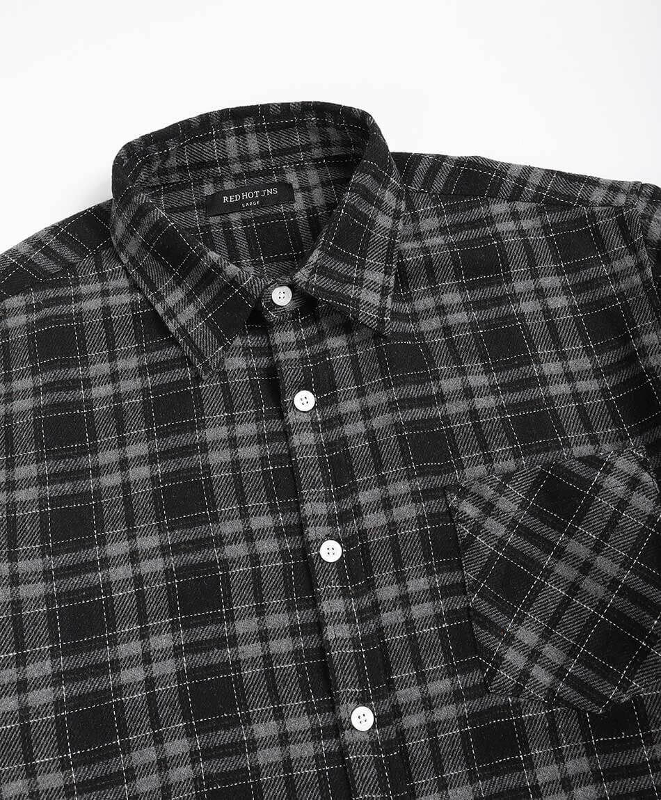 Camisa hombre franela gris