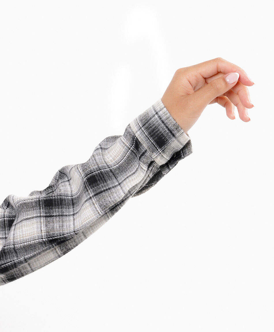 Blusa mujer escoces cuadros negros