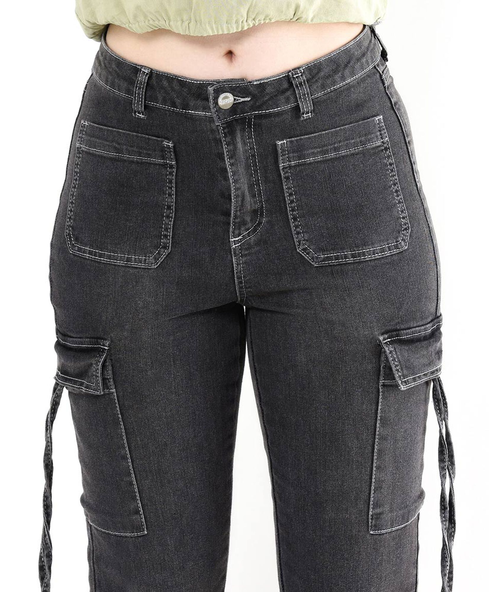 Jeans mujer cargo lazos Jeans mujer cargo lazos