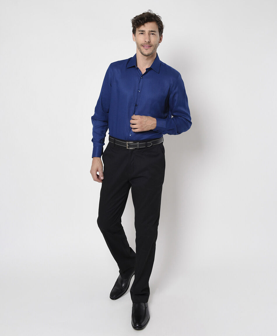 Camisa hombre grabados manga larga