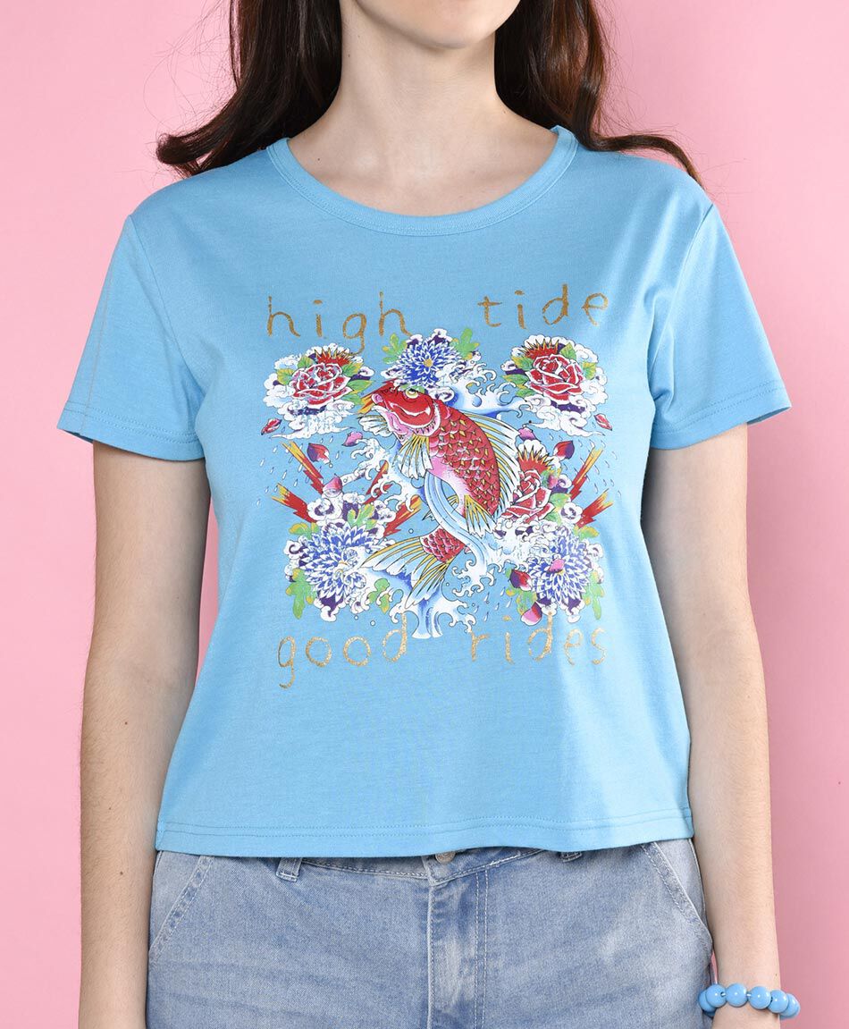 Polera manga corta cuello redondo