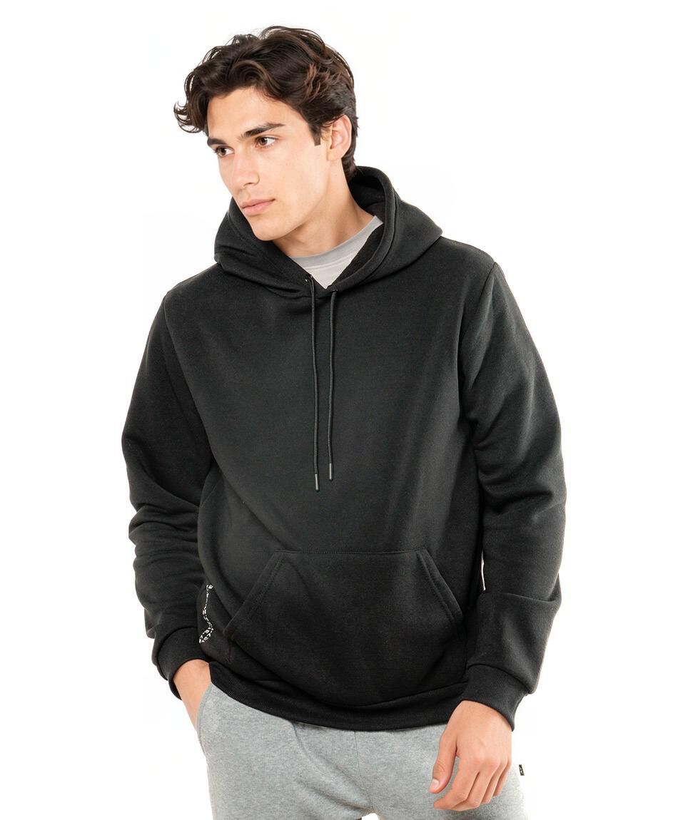 Poler&oacute;n deportivo hombre liso negro