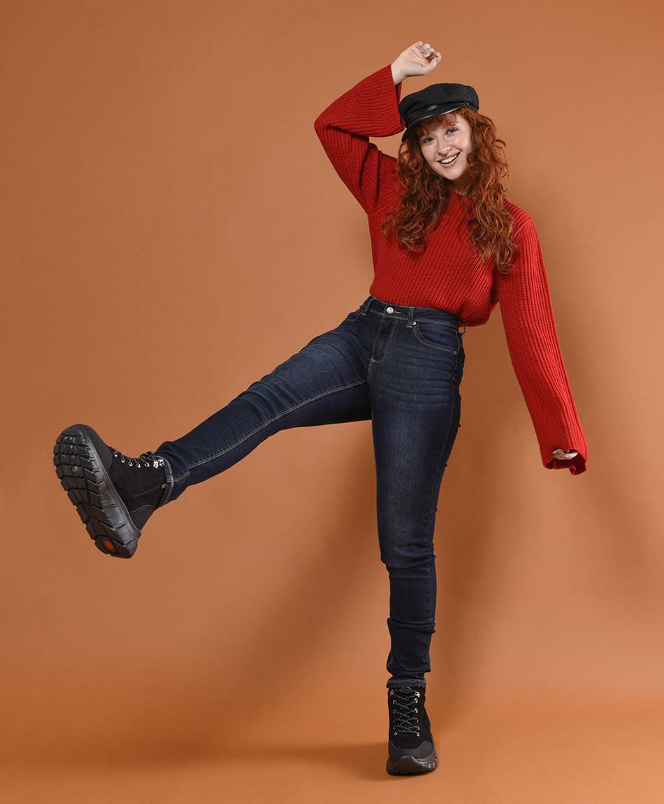 Jeans mujer desgastado &iacute;ndigo skinny fit