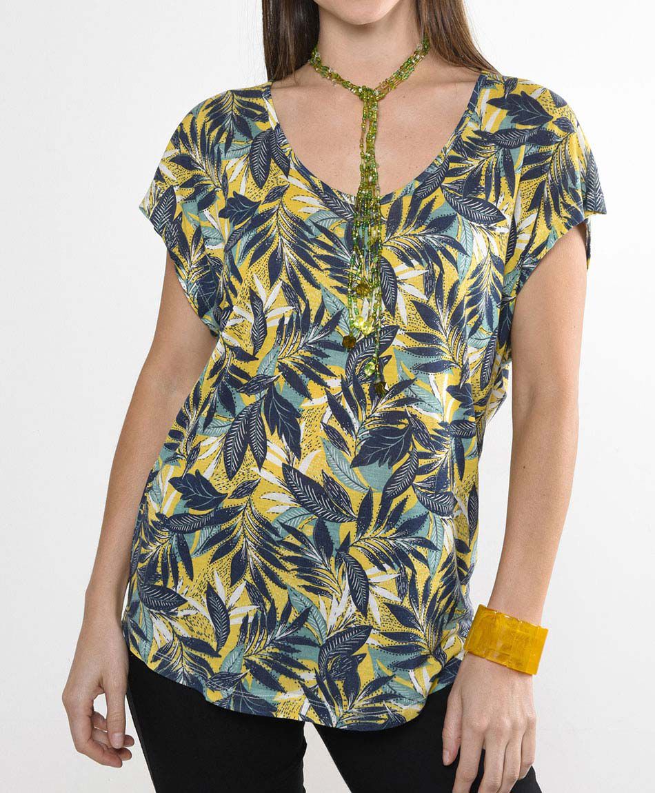 Polera manga corta cuello redondo