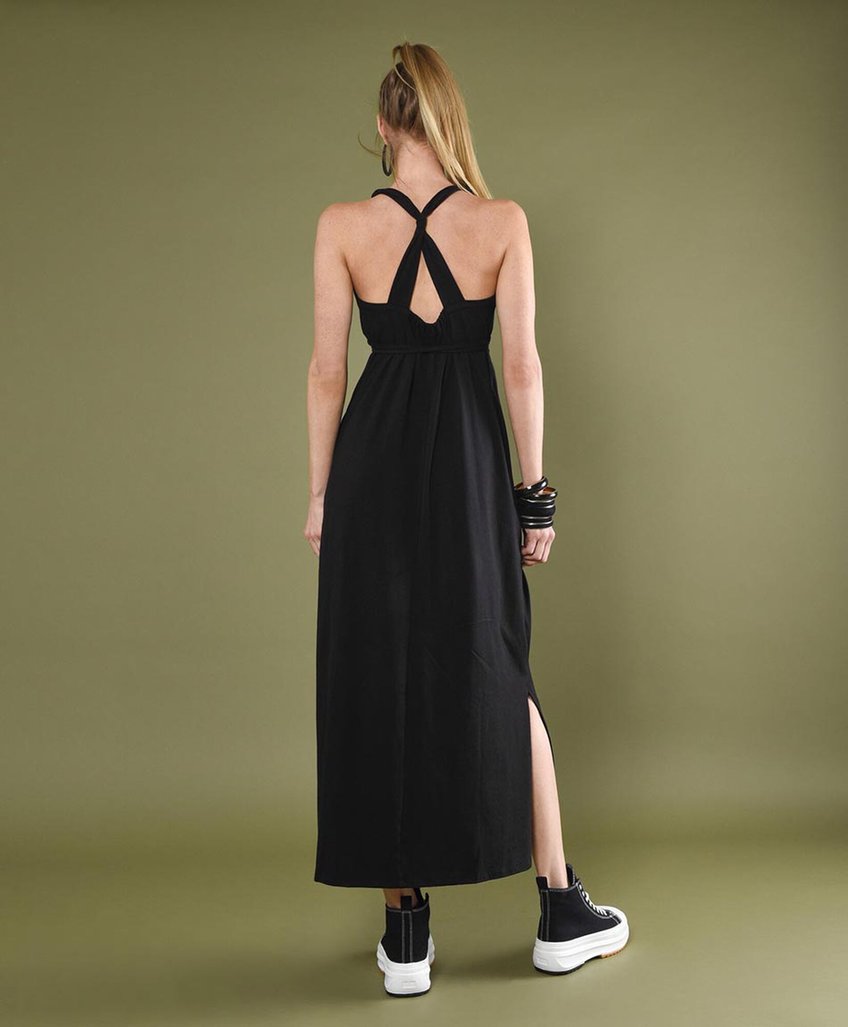 Vestido largo mujer espalda cruzada Vestido largo mujer espalda cruzada