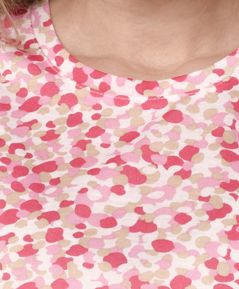 Polera mujer estampada sin mangas