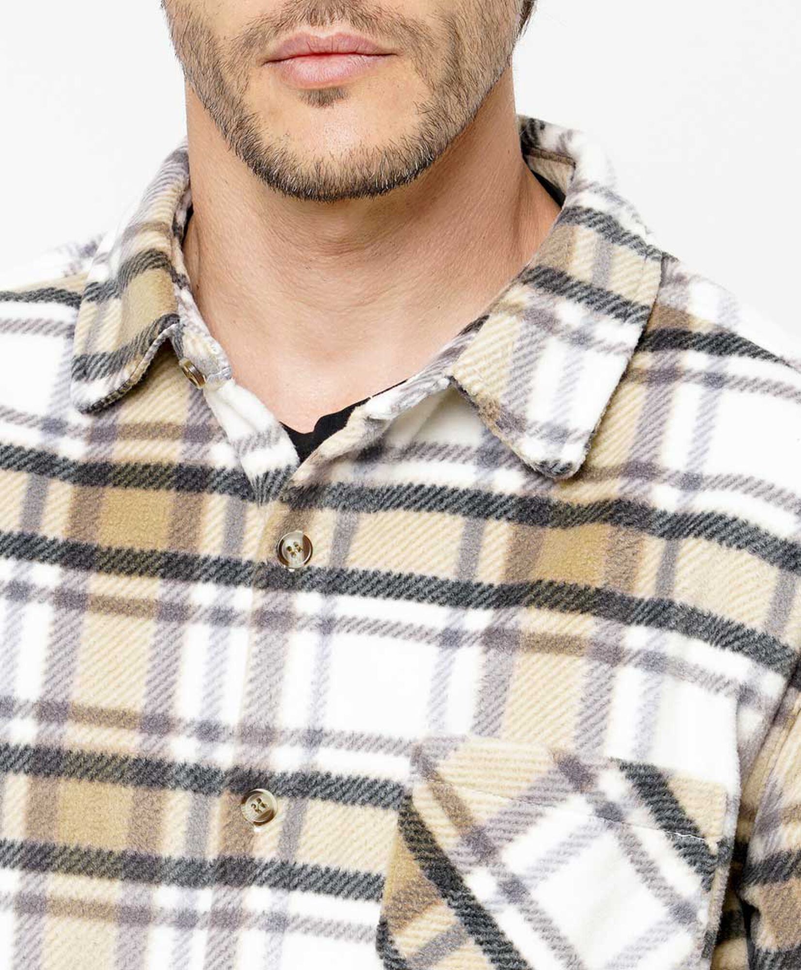 Chaqueta hombre polar leñadora beige Chaqueta hombre polar leñadora beige