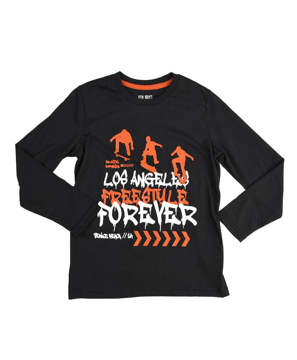 Polera ni&ntilde;o skate manga larga
