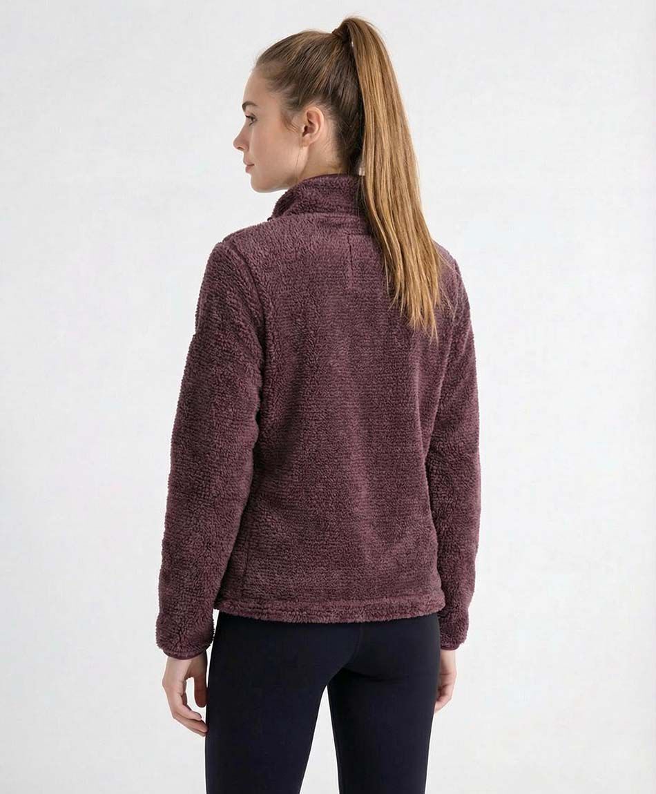 Polar deportivo mujer sin gorro burdeo