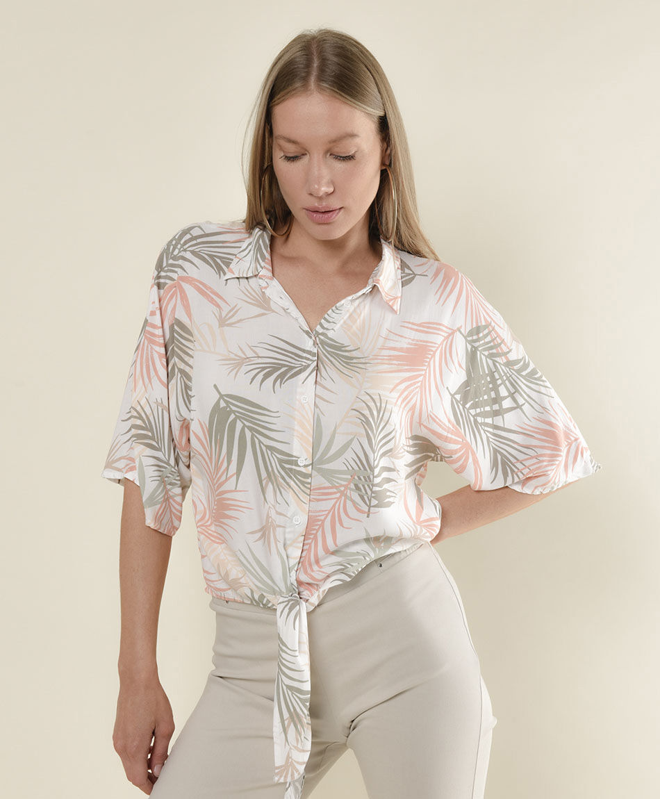 Blusa mujer tropical nudo