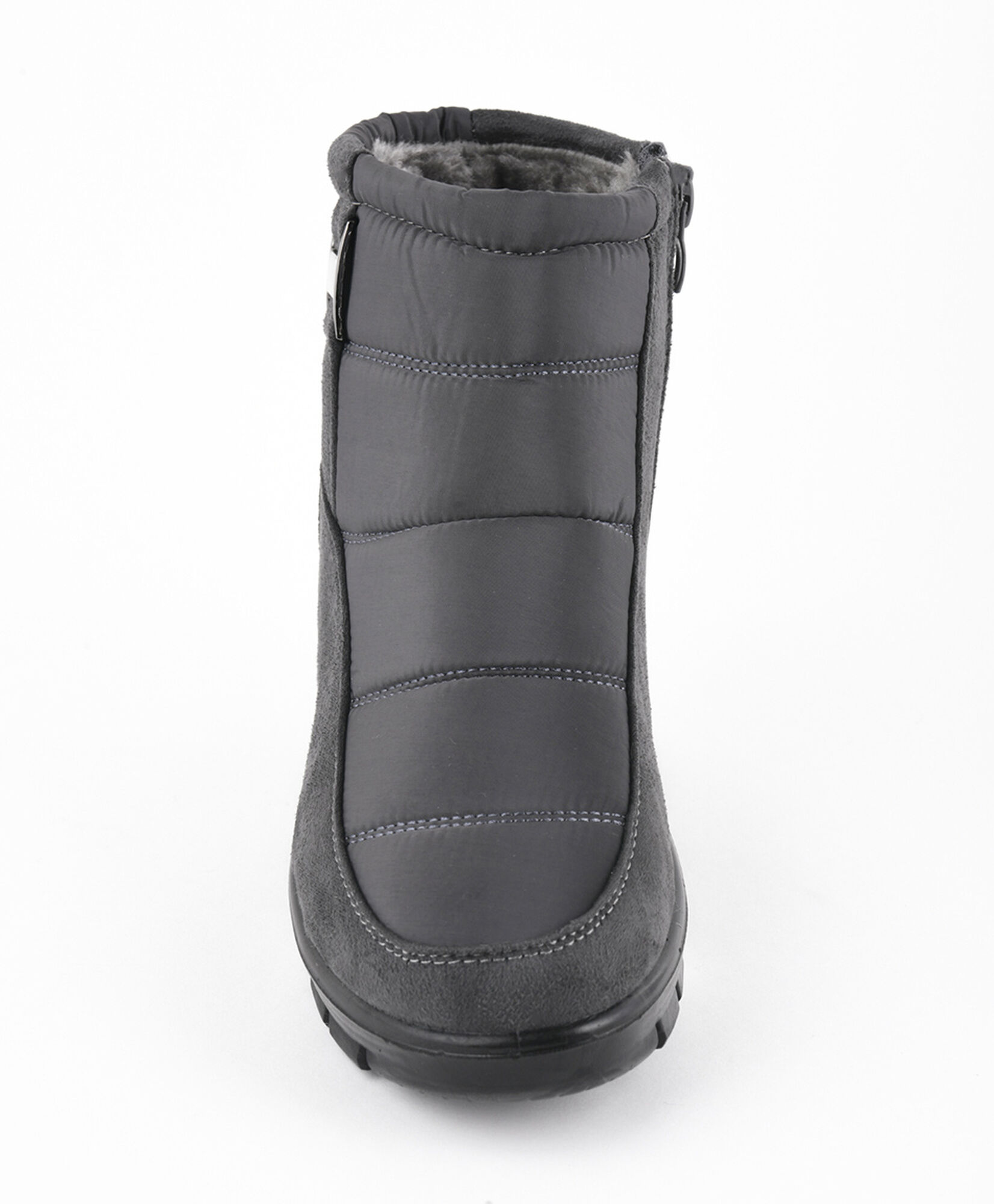 Botín mujer estilo parka hebilla gris Botín mujer estilo parka hebilla gris