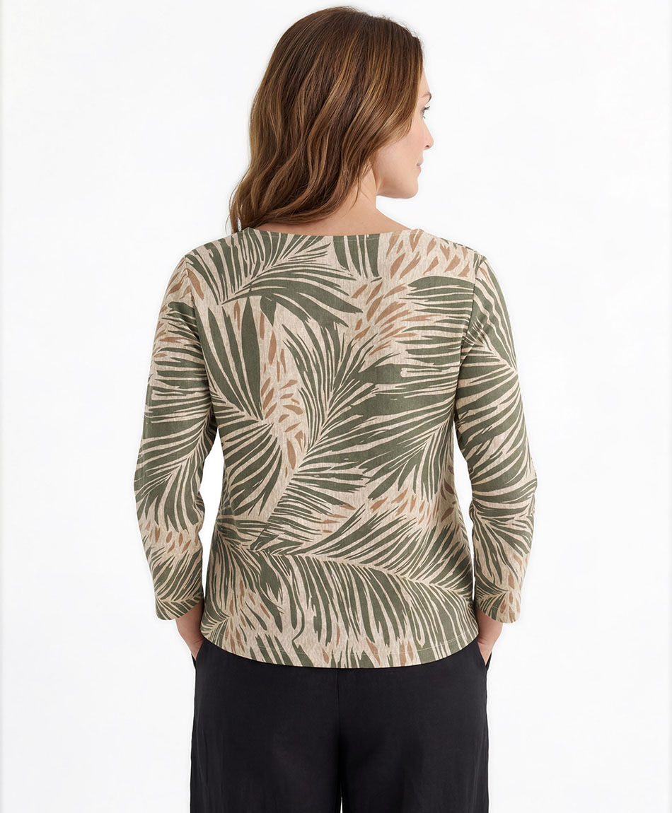 Polera mujer estampada mao verde