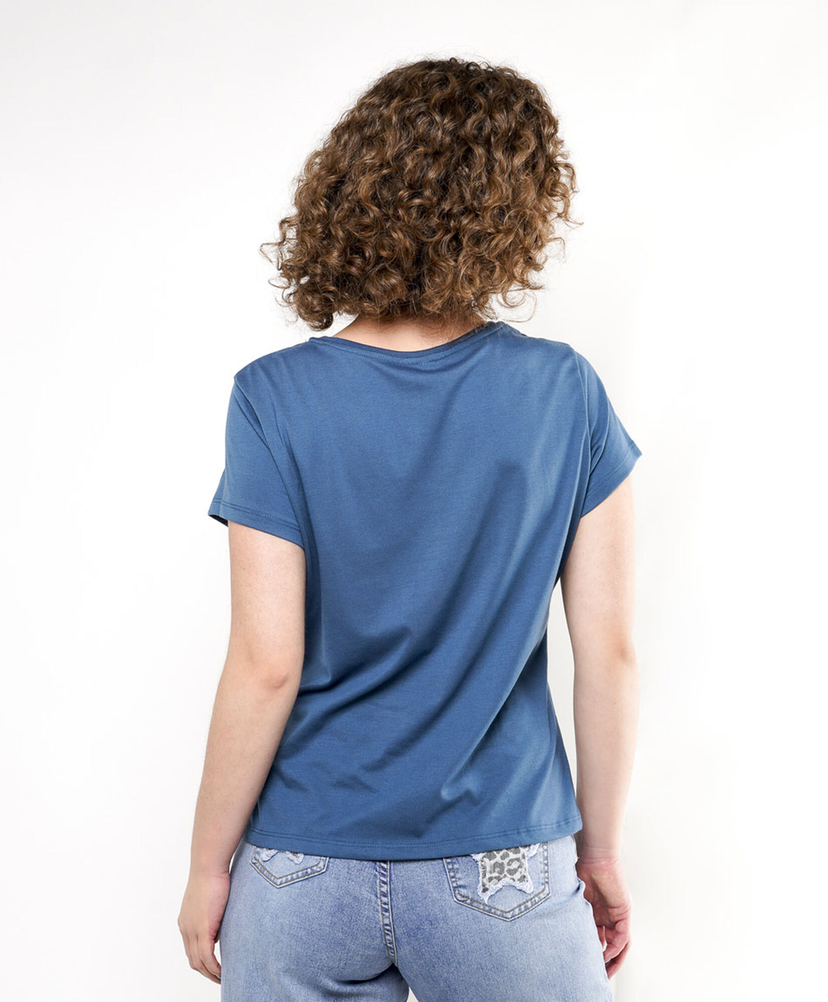 Polera mujer flor indigo Polera mujer flor indigo