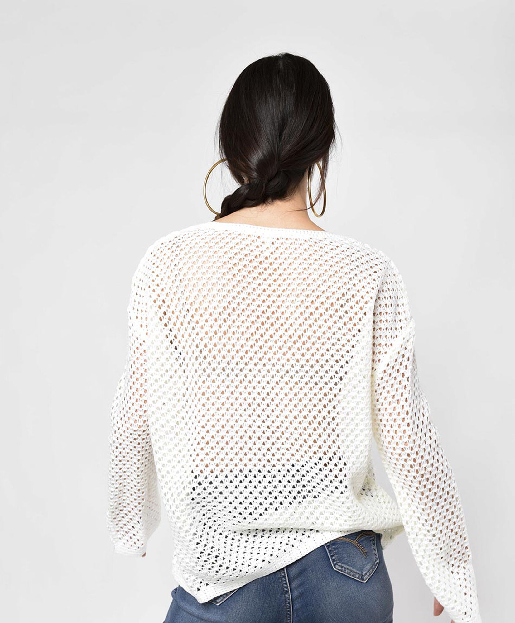Tejido mujer crochet calado botones Tejido mujer crochet calado botones