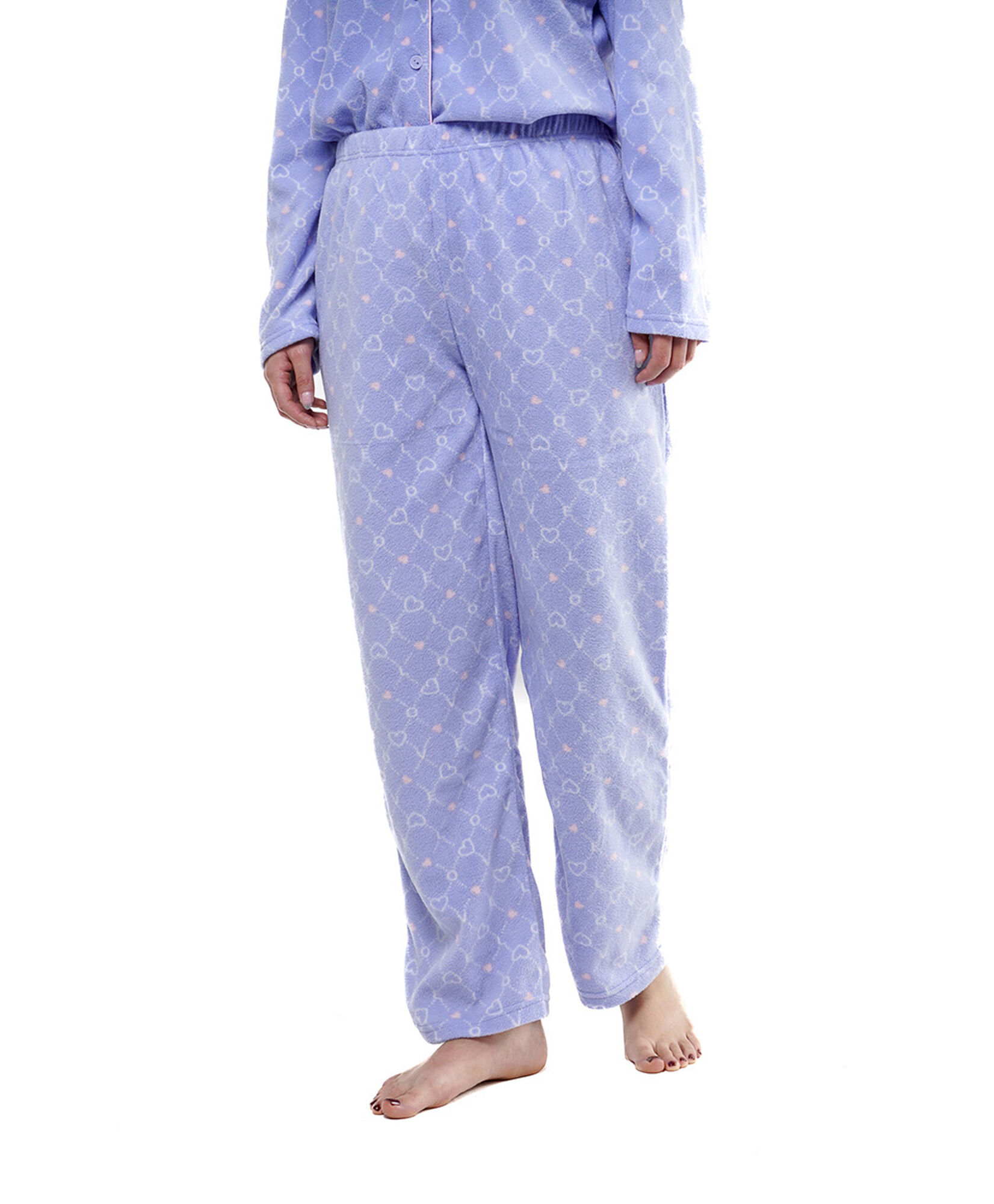 Pijama mujer corazones camisero polar Pijama mujer corazones camisero polar