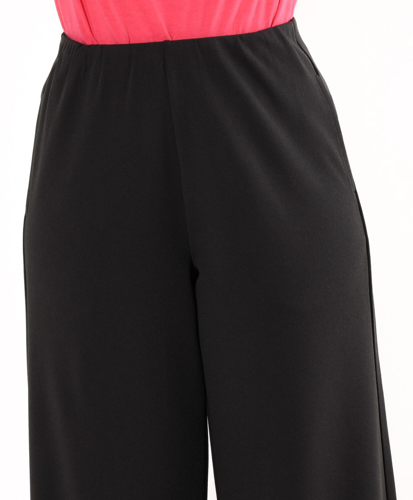 Pantalón mujer liso wide negro Pantalón mujer liso wide negro