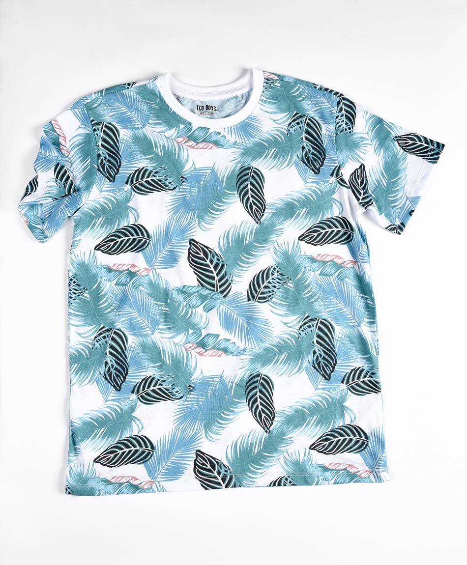 Polera niño hojas
