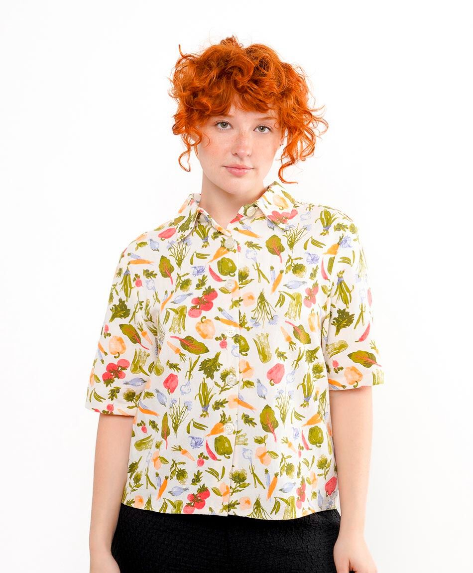 Blusa mujer lino vegetales