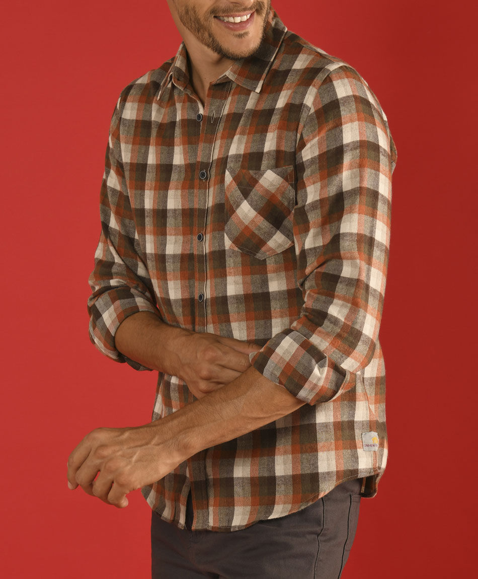 Camisa tart&aacute;n manga larga