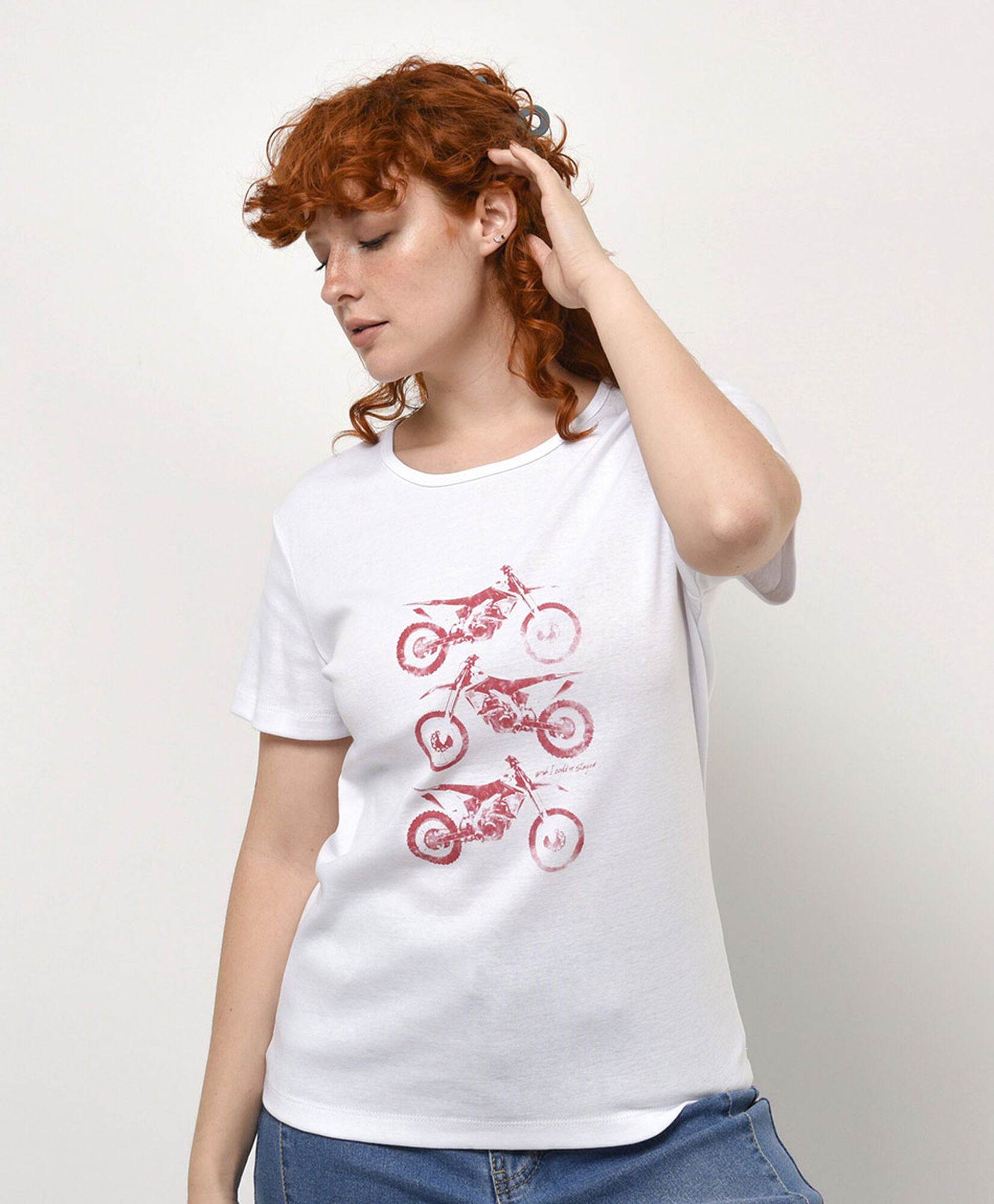 Polera mujer estampado motos Polera mujer estampado motos