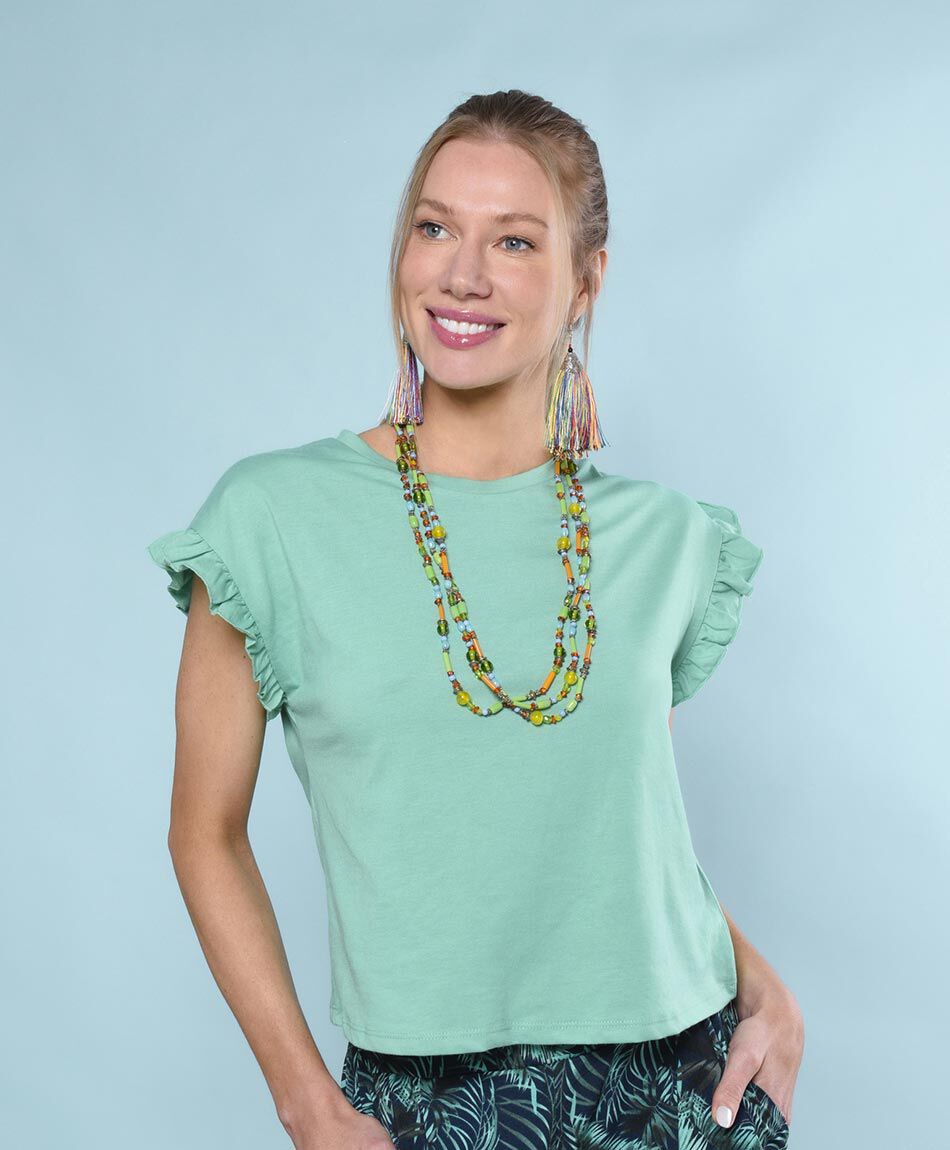 Polera manga mini cuello redondo