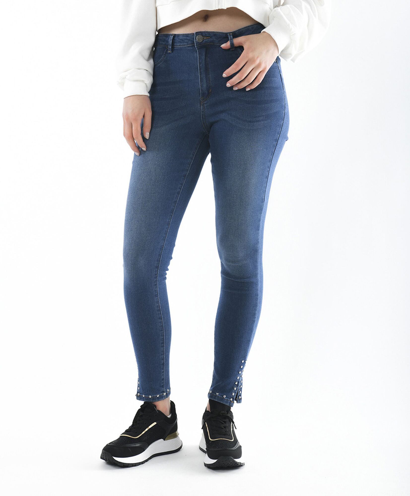 Jeans mujer tachas skinny fit Jeans mujer tachas skinny fit