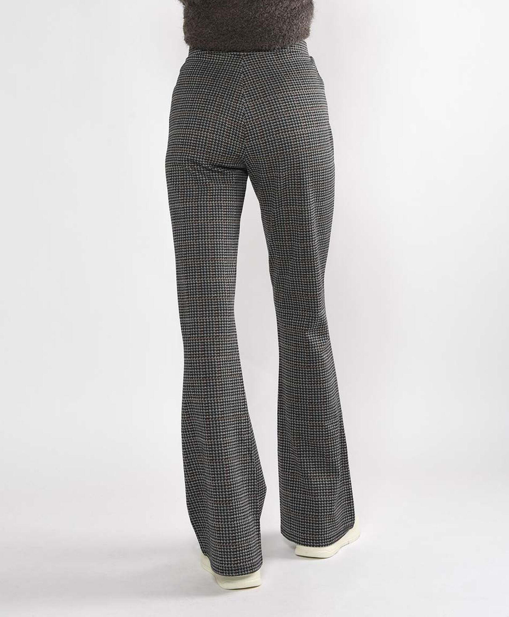 Pantalón mujer pied de poule flare Pantalón mujer pied de poule flare